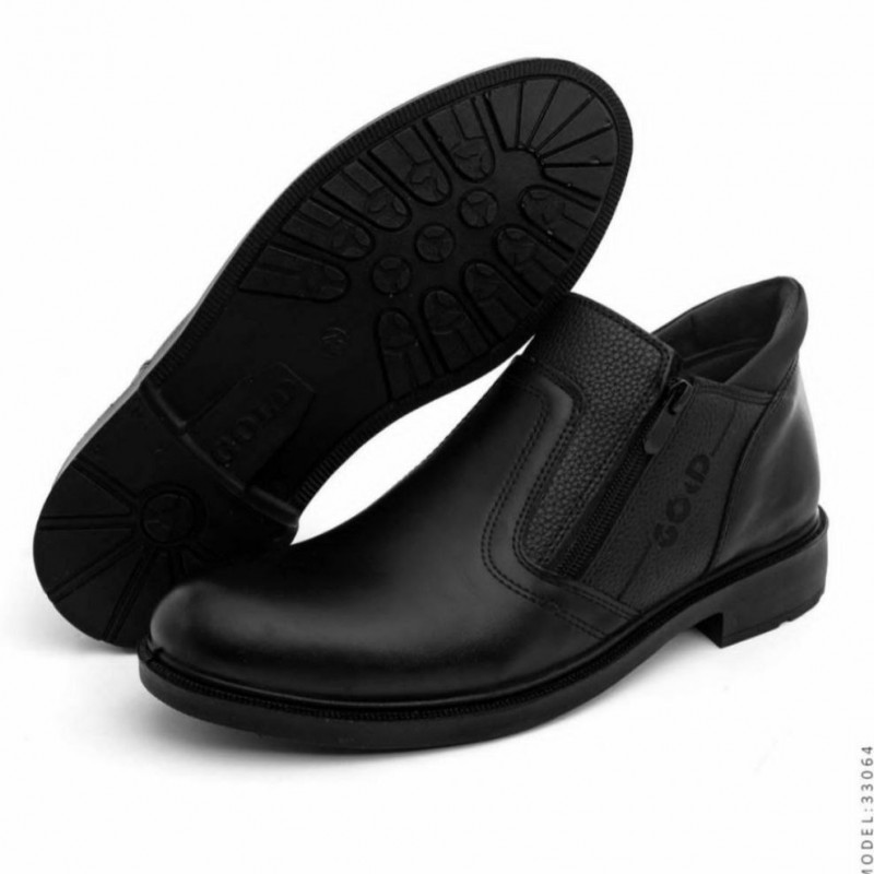 فروش ویژه  نیم بوت  مردانه زیپ دار طبی  سبک و راحت  رنگ مشکی  با ارسال رایگان