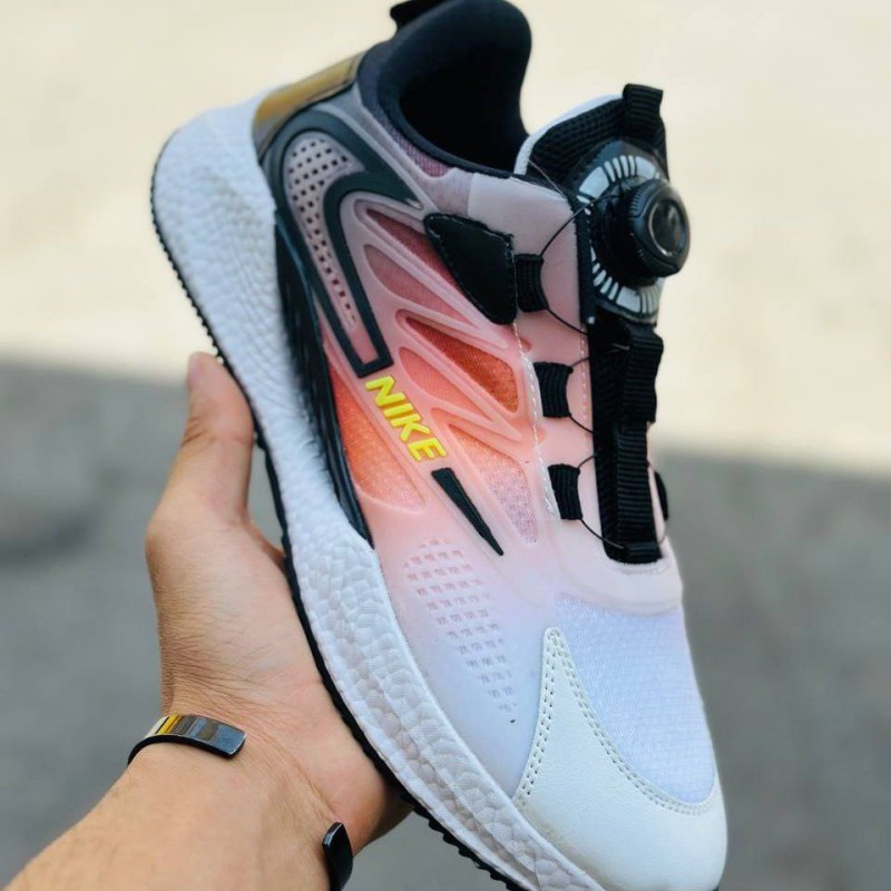 افر ویژه کفش دیسکی مردانه مدل نایک فوق‌العاده نرم و راحت با کیفیت بالا  رنگ سفید مشکی نارنجی  باارسال رایگان