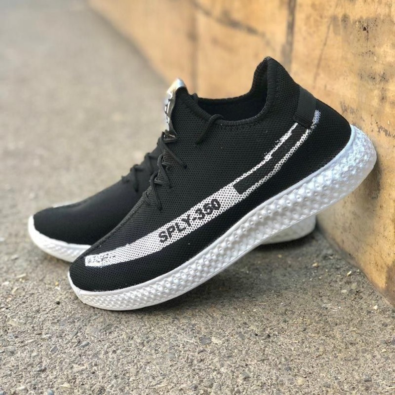 حراااج فوق العاده ست کفش اسپرت بافت مردانه و زنانه مناسب باشگاه و ورزش رنگ مشکی سفید باارسال رایگان