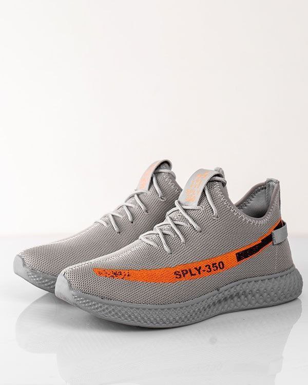 حراج  ویژه ست کفش اسپرت بافت مردانه و زنانه پرفروش و باکیفیت رنگ طوسی  نارنجی باارسال رایگان