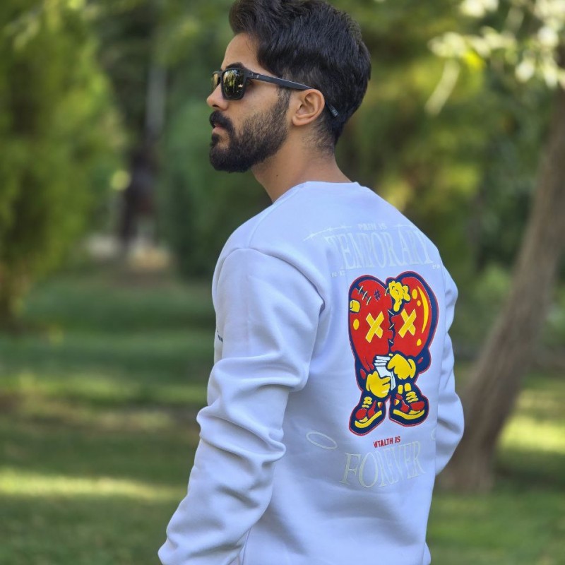 حراج دورس طرح دار مردانه پسرانه  جنس نرم و ضخیم رنگ سفید باارسال رایگان