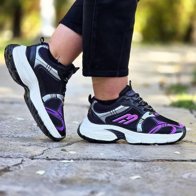 فروش فوق العاده کفش اسپرت دخترانه زنانه مدل بالنسیاگا شیک و خاص  رنگ مشکی بنفش سفید باارسال رایگان