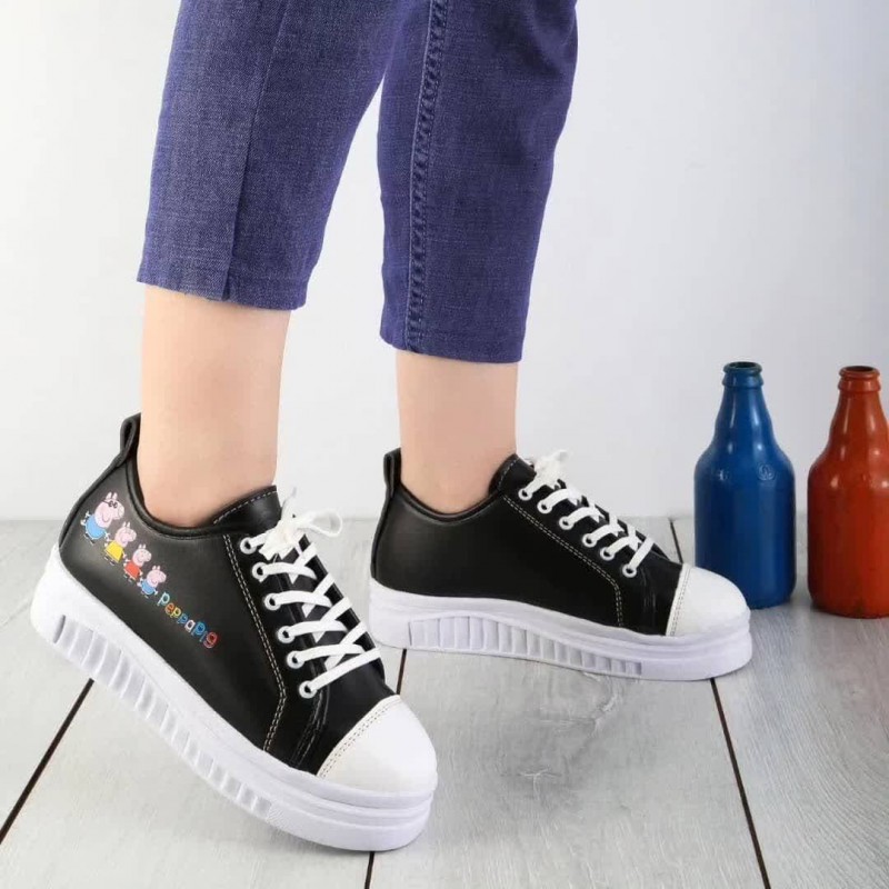 فروش خاص  کفش اسپرت زنانه دخترانه مدل ونس عروسکی یه کار خارق العاده  رنگ سفیدمشکی باارسال رایگان