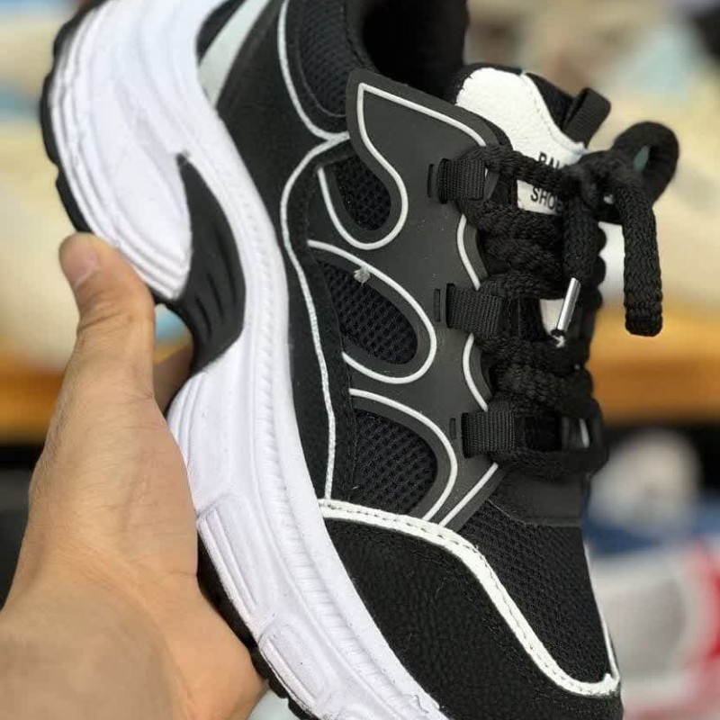 تخفیف ویژه کفش اسپرت زنانه دخترانه مدل بالنسیاگا  شیک و جذاب رنگ مشکی زیره سفید باارسال رایگان