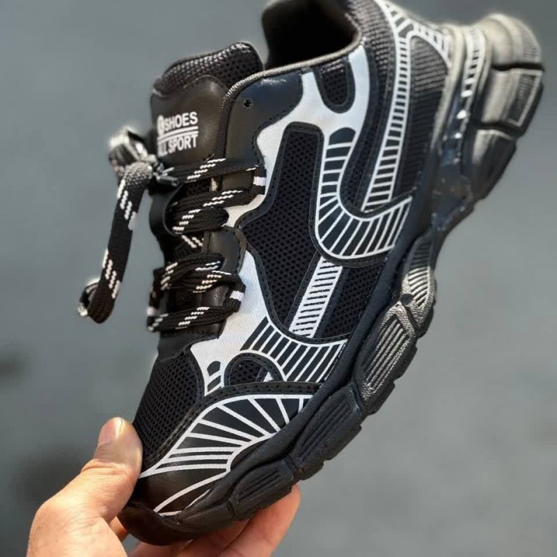 فروش فوق العاده کفش اسپرت مردانه پسرانه مدل بالنسیاگا مقاوم وبادوام رنگ مشکی  سفید باارسال رایگان