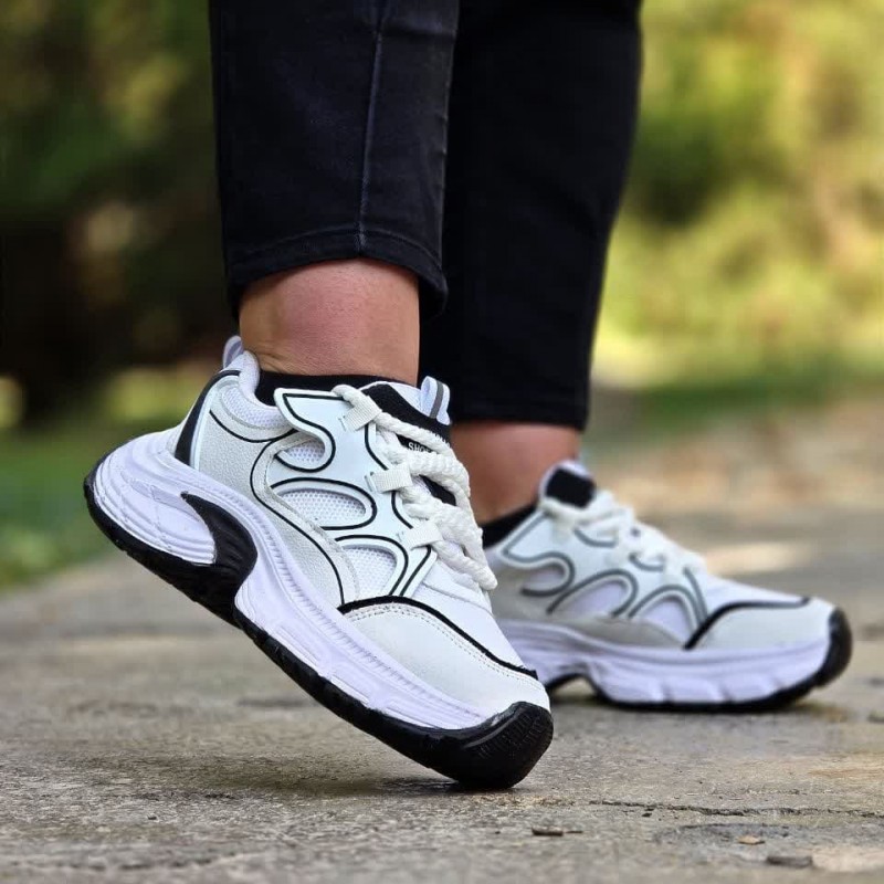 فروش فوق العاده کفش اسپرت زنانه دخترانه مدل بالنسیاگا ارزان و پرفروش رنگ سفید مشکی باارسال رایگان