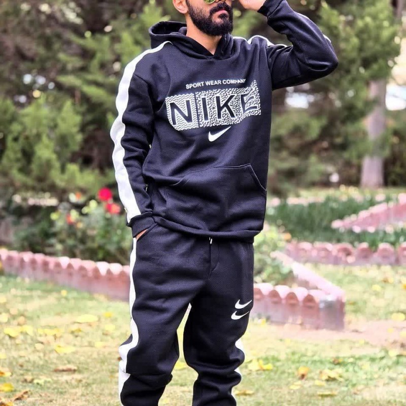 حراااج فوق العاده ست هودی و شلوار مردانه پسرانه مشکی تک خاص و پرطرفدار  باارسال رایگان