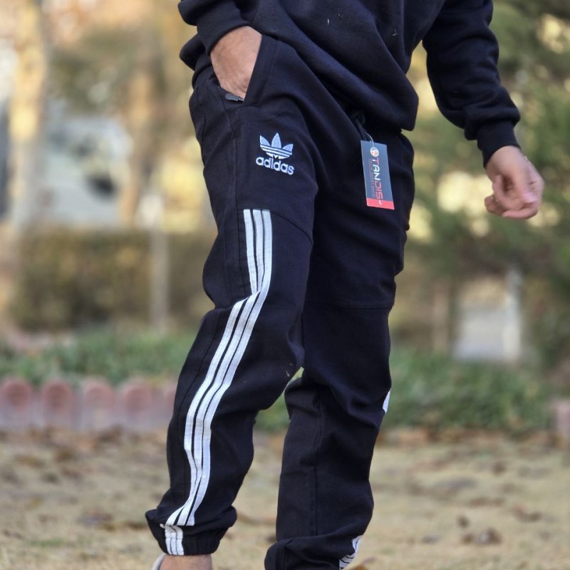 حراج شلوار اسلش مردانه مدل ادیداس  ضخیم تن خور فوق العاده مشکی با ارسال رایگان