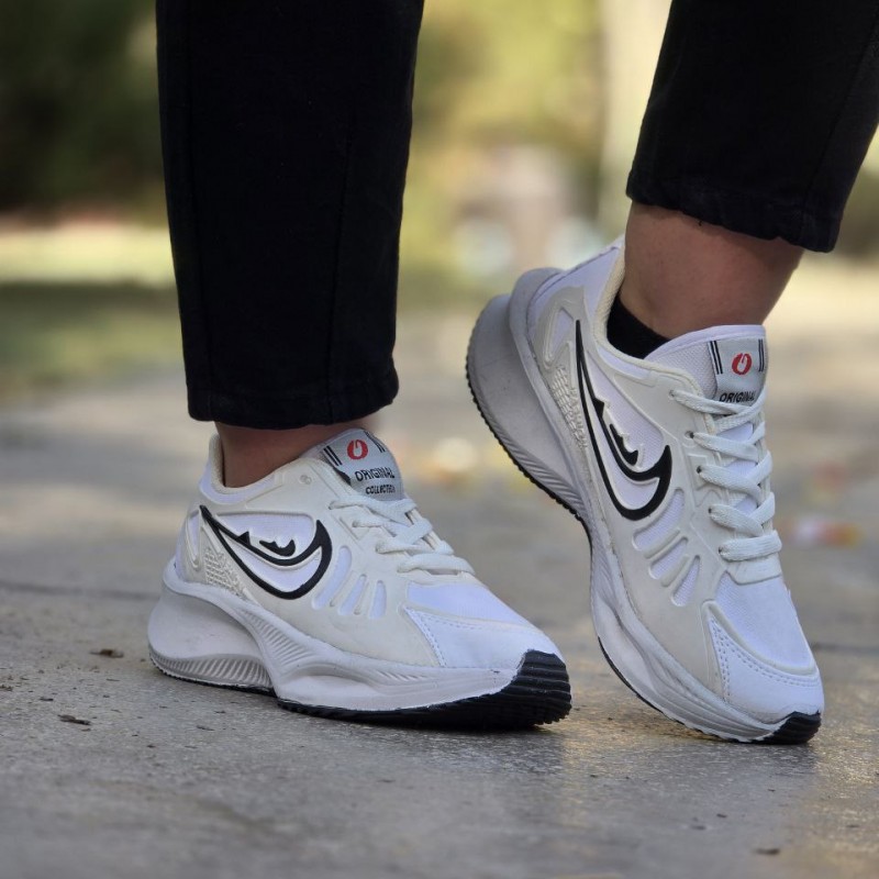 تخفیف جذاب  کفش اسپرت نایک زنانه دخترانه  بسیار شیک و راحت رنگ سفیدمشکی با ارسال رایگان