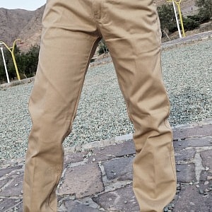 خرید شلوار کتان مردانه جنس فوق العاده تن خور شیک رنگ کرمی با ارسال رایگان