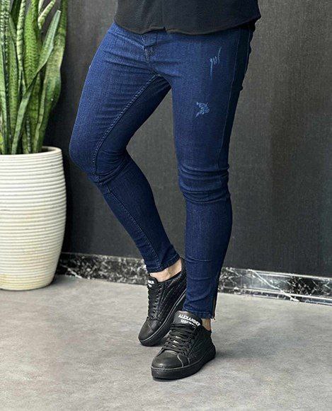 حراااج ویژه شلوار لی فیت مردانه پسرانه با کیفیت و ضخیم رنگ آبی تیره باارسال رایگان