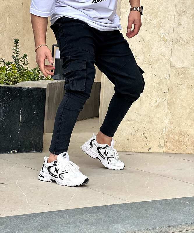 فروش فوق العاده شلوار شیش جیب دم پا زیپ مردانه پسرانه شیک رنگ مشکی باارسال رایگان