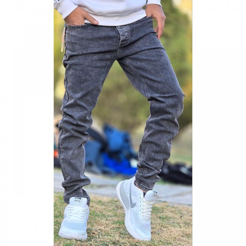 تخفیف استثنایی شلوار لی فیت مردانه پسرانه بسیار باکیفیت رنگ طوسی باارسال رایگان