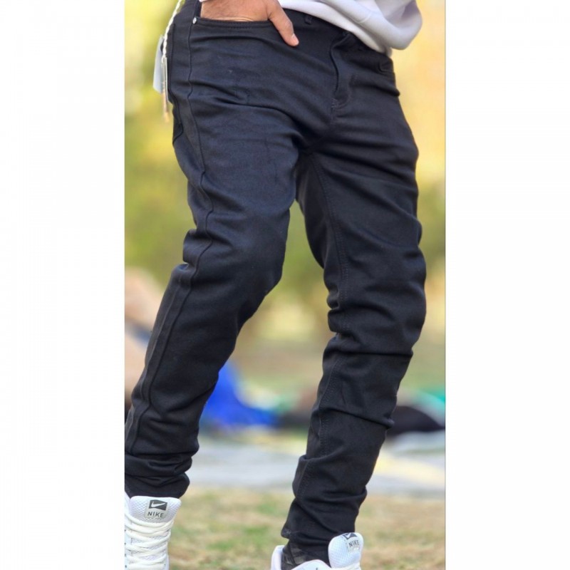 فروش فوق العاده شلوار لی فیت مردانه پسرانه شیک و جدید رنگ مشکی باارسال رایگان