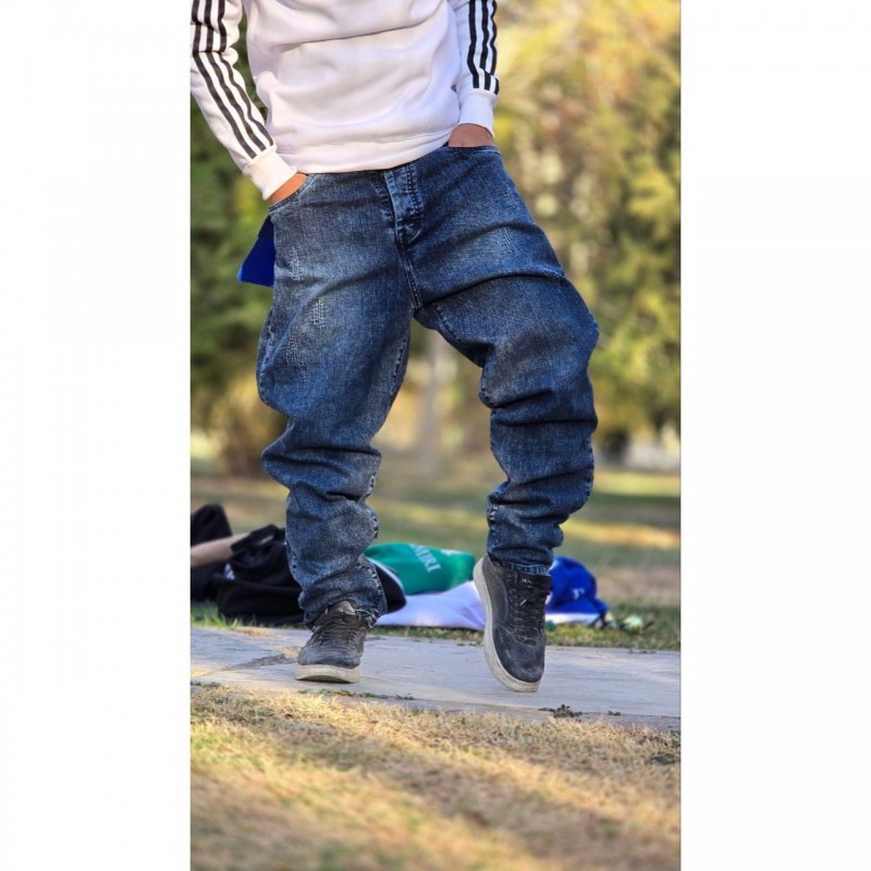 حراج شلوار لی مام استایل مردانه باکیفیتی خاص رنگ آبی تیره باارسال رایگان