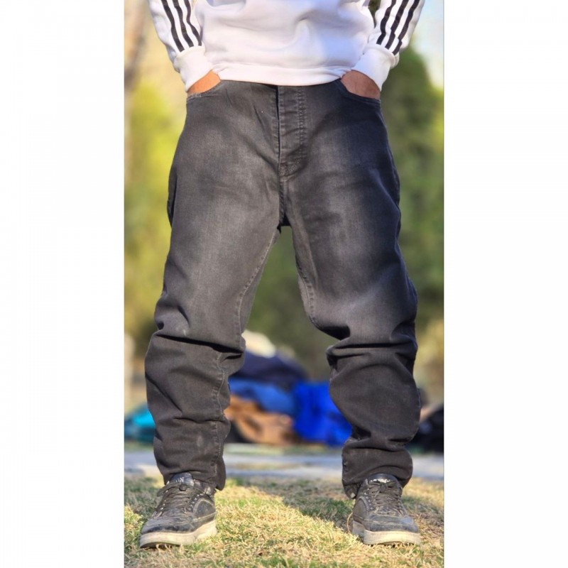 حراجی شلوار لی مام استایل مردانه جذاب و جدید رنگ ذغالی باارسال رایگان