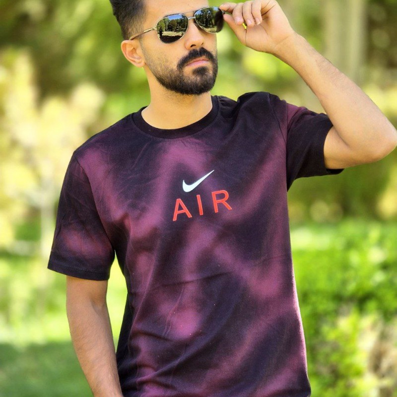 تخفیف جذاب تیشرت مردانه پسرانه طرح نایک AlR بسیار خاص رنگ مشکی صورتی باارسال رایگان