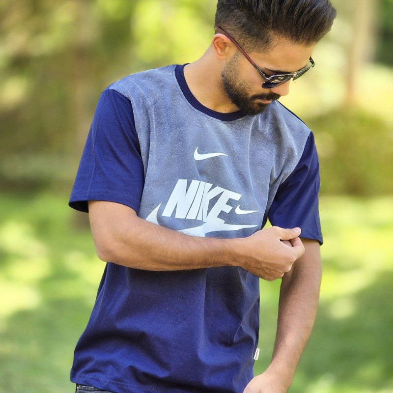 حراج تیشرت مردانه پسرانه طرح نایک  خنک و راحت رنگ سرمه ای باارسال رایگان