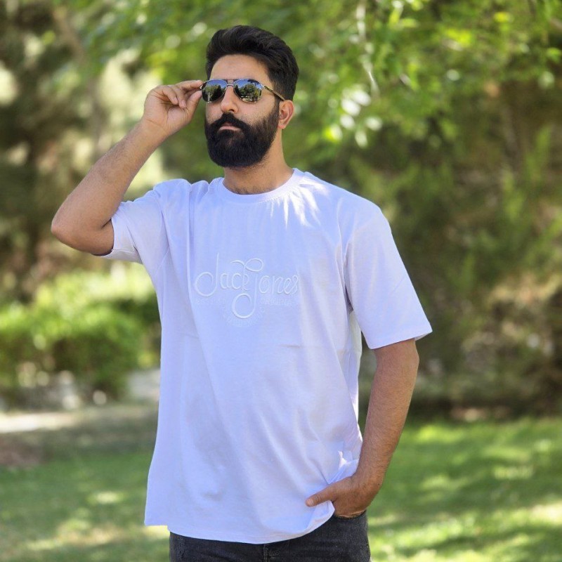 حراااجی  تیشرت مردانه پسرانه سایز بزرگ طرح  ساده شیک و جذاب رنگ سفید با ارسال رایگان