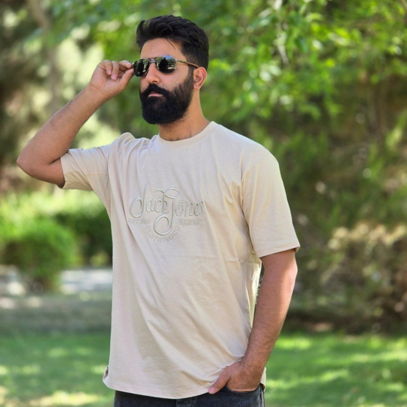 تخفیف جذاب این هفته تیشرت مردانه پسرانه سایز بزرگ طرح  ساده با کیفیت رنگ کرم با ارسال رایگان