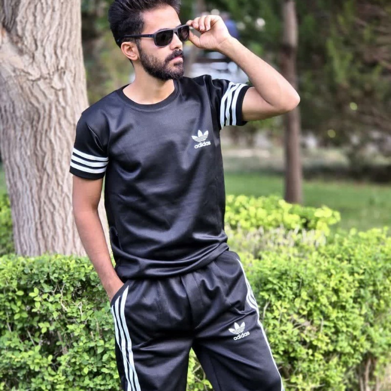 حراااج ویژه ست تیشرت و شلوار مردانه پسرانه طرح آدیداس  تن خور عالی رنگبندی   باارسال رایگان