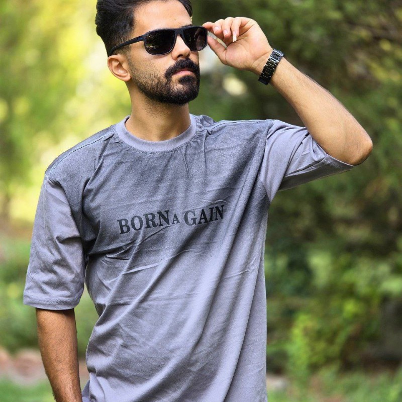 فروش ویژه  تیشرت باکسی طرح 7 یه مدل جدید و راحت رنگ طوسی  با ارسال رایگان