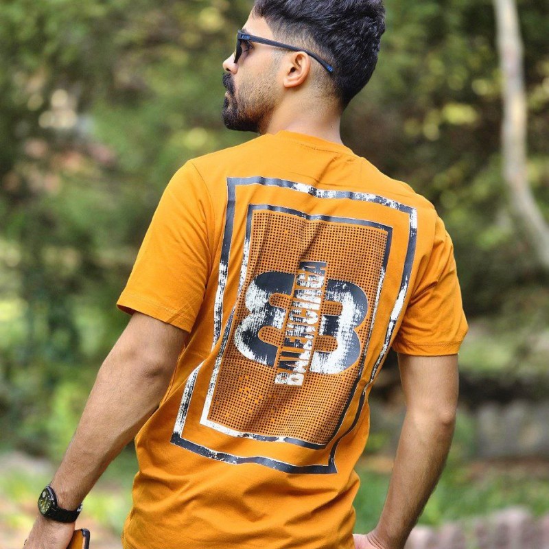 حراج ویژه تیشرت مردانه پشت چاپ نگینی مدل بالنسیاگا یه مدل جدید و جذاب رنگ نارنجی با ارسال رایگان