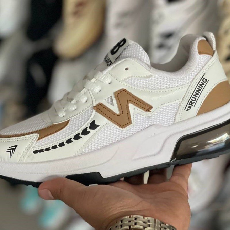 حراج ویژه کفش اسپرت زنانه دخترانه مدل نیوبالانس شیک و خاص رنگ سفید قهوه ای با ارسال رایگان