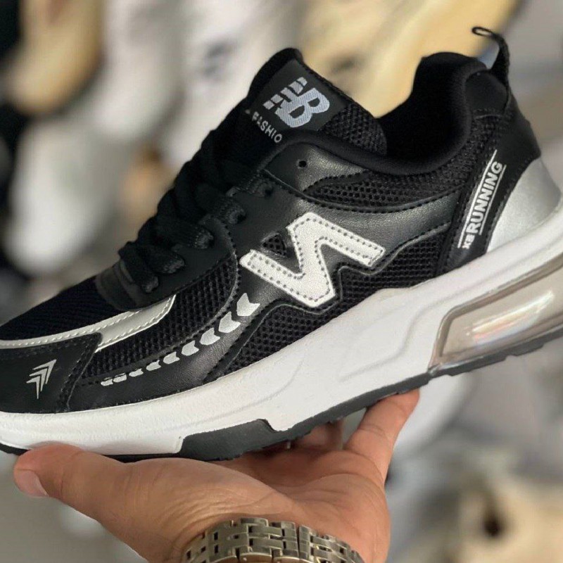 فروش جدید و خاص کفش اسپرت زنانه دخترانه مدل نیوبالانس شیک و به روز رنگ مشکی سفید  با ارسال رایگان