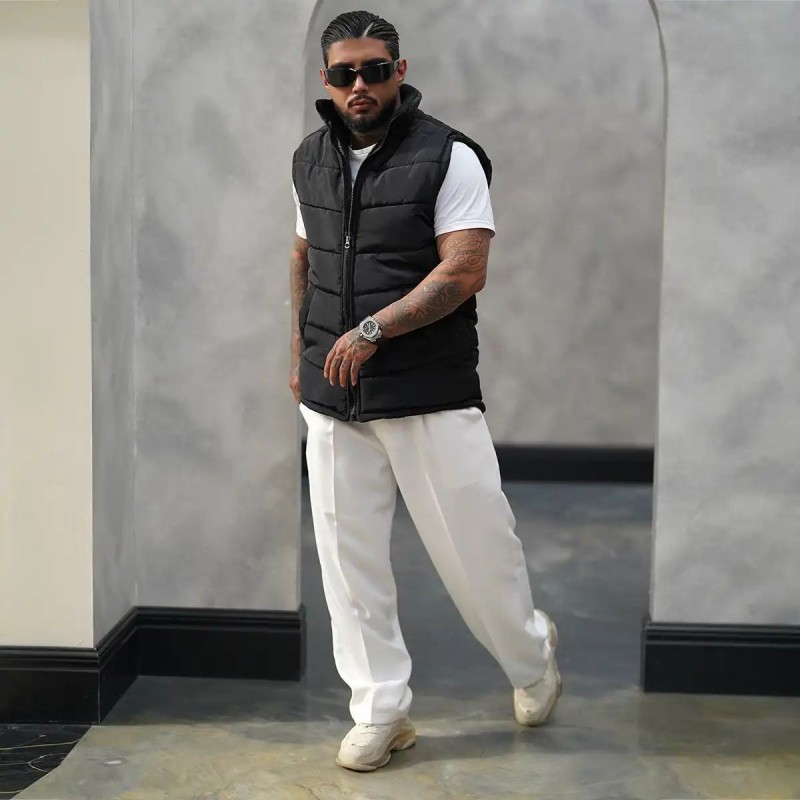 فروش استثنایی پافر مردانه پسرانه  گرم و راحت رنگ مشکی باارسال رایگان