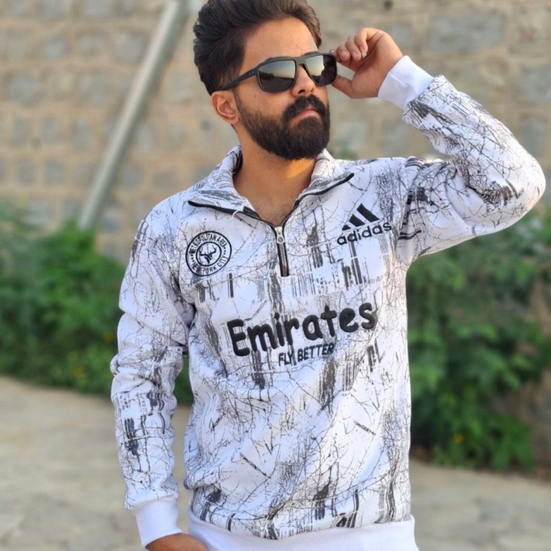 حراج فوق العاده دورس پاییزه نیم زیپ مردانه پسرانه یه مدل بی نظیر رنگ سفید  باارسال رایگان