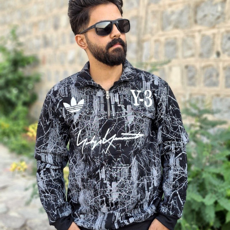 فروش منحصربفرد دورس پاییزه نیم زیپ مردانه پسرانه مدل Y3 شیک و عالی رنگ مشکی  باارسال رایگان