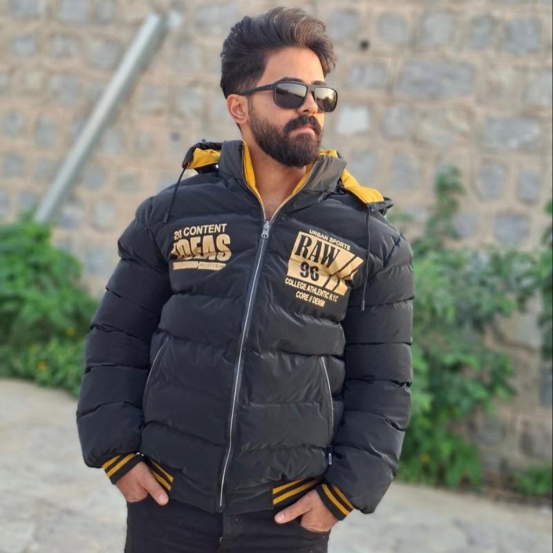 آفر ویژه کاپشن دورو مردانه پسرانه شیک و جدید رنگ مشکی زرد باارسال رایگان