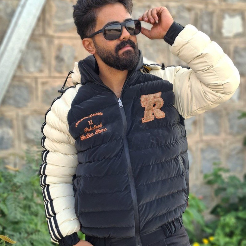 فروش عالی کاپشن دورو مردانه پسرانه مدل TR گرم و راحت رنگ مشکی کرم باارسال رایگان