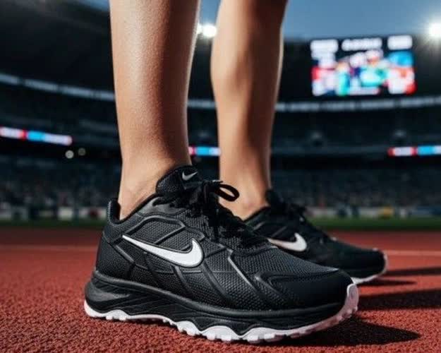 فروش ویژه کفش کتونی اسپرت نایک مردانه پسرانه شیک و ساده  رنگ مشکی سفید با ارسال رایگان