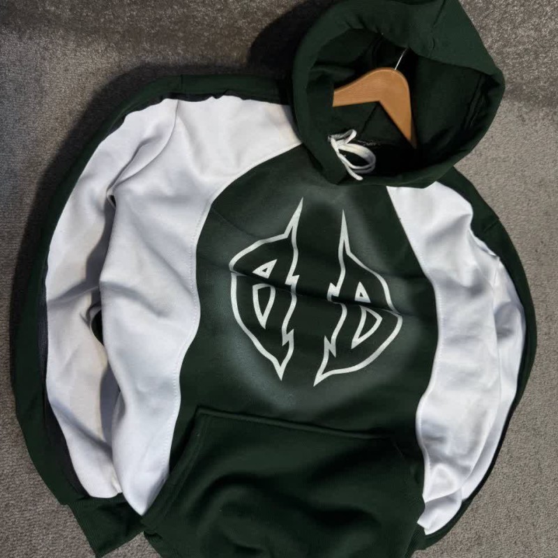 تخفیف عالی هودی مردانه پسرانه مدل بالنسیاگا جدید و راحت رنگ سبز سفید باارسال رایگان