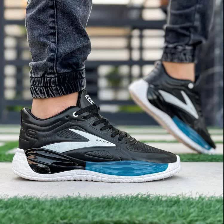 تخفیف جذاب کفش کتونی اسپرت بروکس کپسولی مردانه پسرانه با کیفیت رنگ مشکی آبی زیره سفید با ارسال رایگان