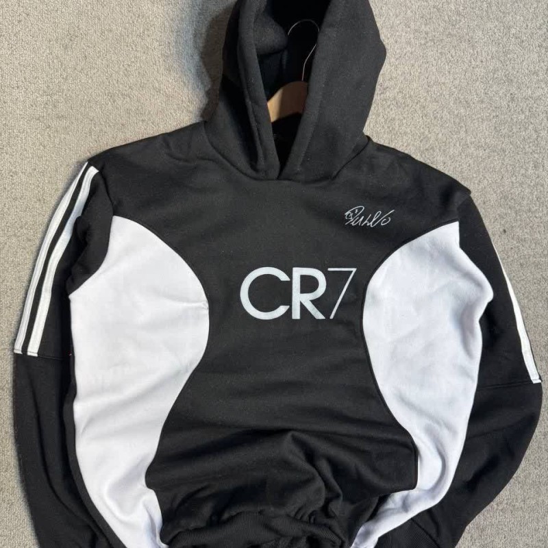 فروش استثنایی هودی مردانه پسرانه مدل CR7 دوخت ظریف و شیک رنگ مشکی سفید باارسال رایگان