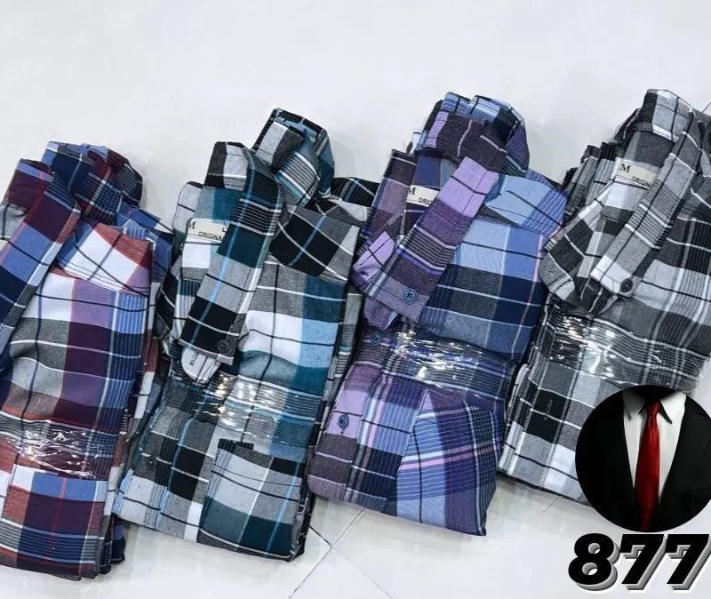 پیراهن دکمه دار مردانه استین دار جنس پارچه نخ در رنگبندی  با ارسال رایگان