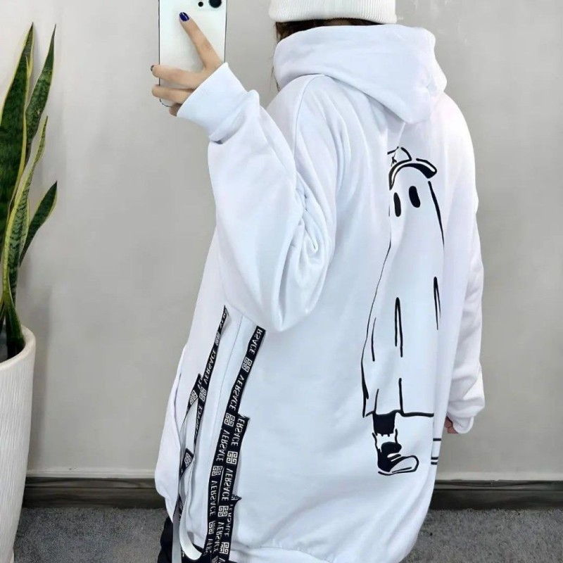 خرید هودی دخترانه مدل روح سایز فری لش با ارسال رایگان تک رنگ