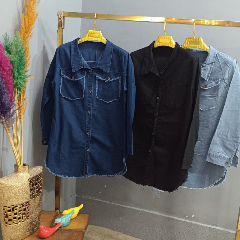 مانتو لی زنانه جنس درجه یک رنگ ابی ذغالی با ارسال رایگان