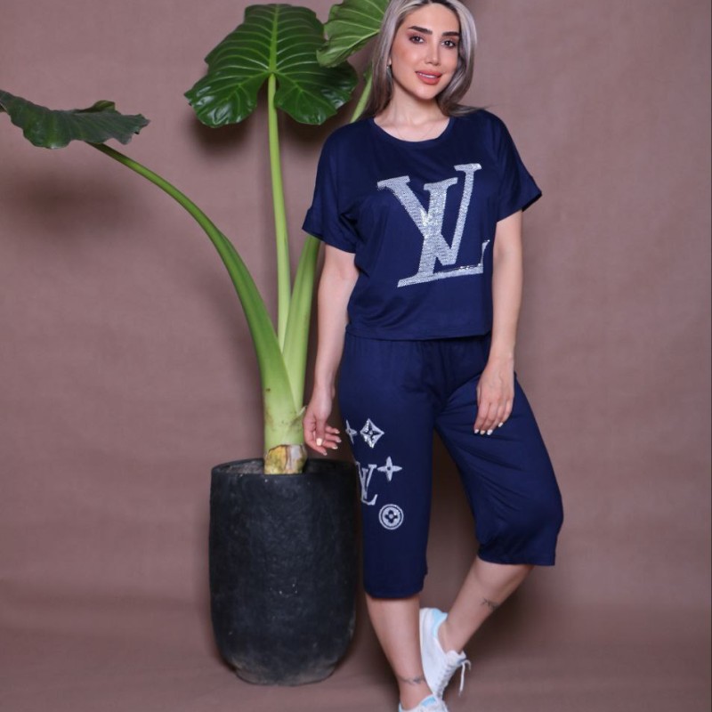 ست دو تیکه دخترانه کراپ شلوارک جنس عالی تن خور درجه یک با ارسال رایگان