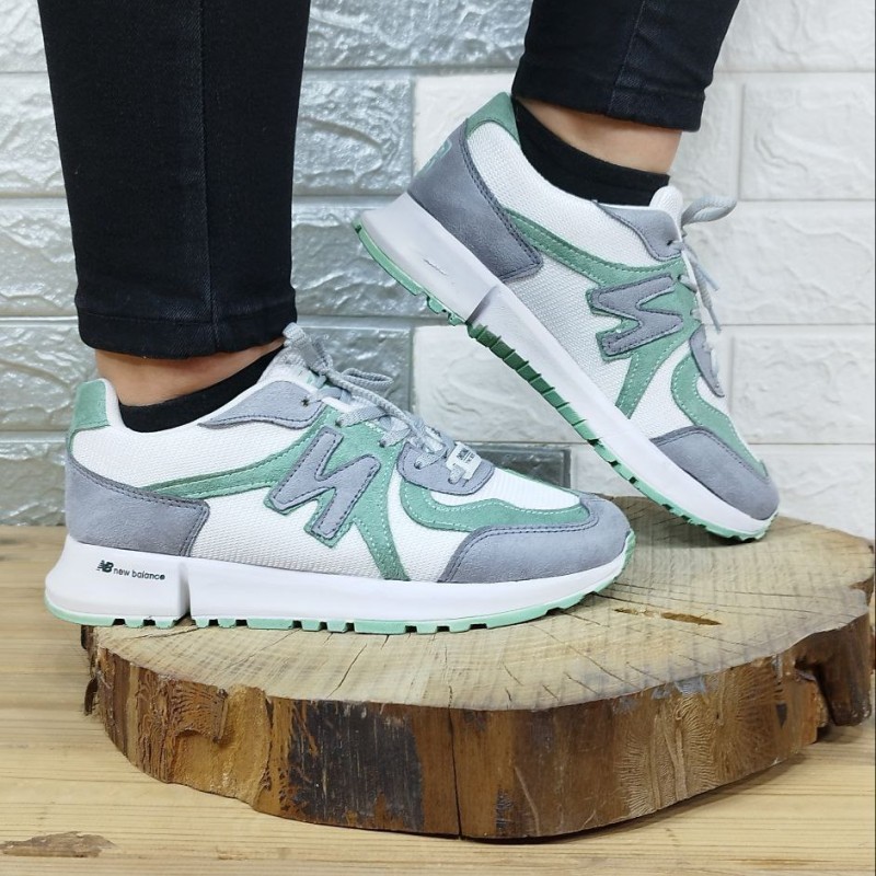 خرید اینترنتی کفش اسپرت زنانه دخترانه مدل نیو بالانس در رنگبندی طبی  با ارسال رایگان رنگ سفید سبز