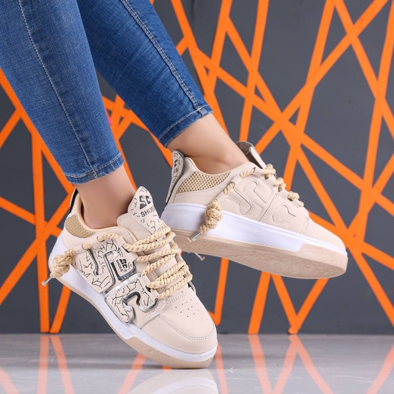 خرید اینترنتی کفش ونس زنانه دخترانه مدل sc در رنگبندی طبی  با ارسال رایگان رنگ کرمی