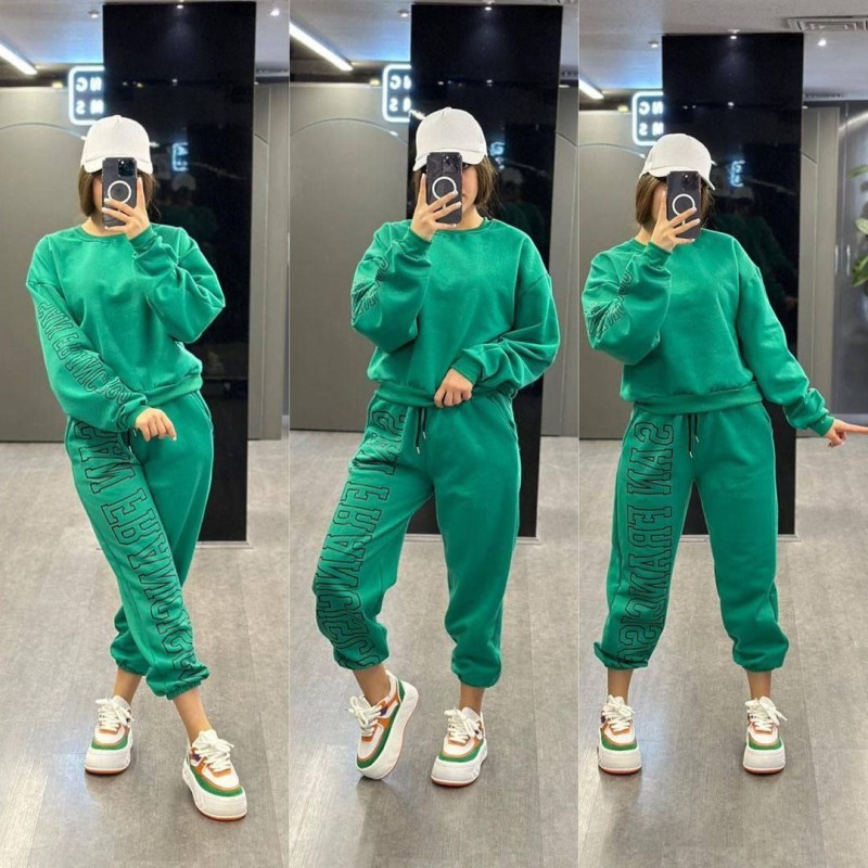 ست دو تیکه دخترانه بلوز شلوار جنس عالی تن خور درجه یک با ارسال رایگان رنگ سبز