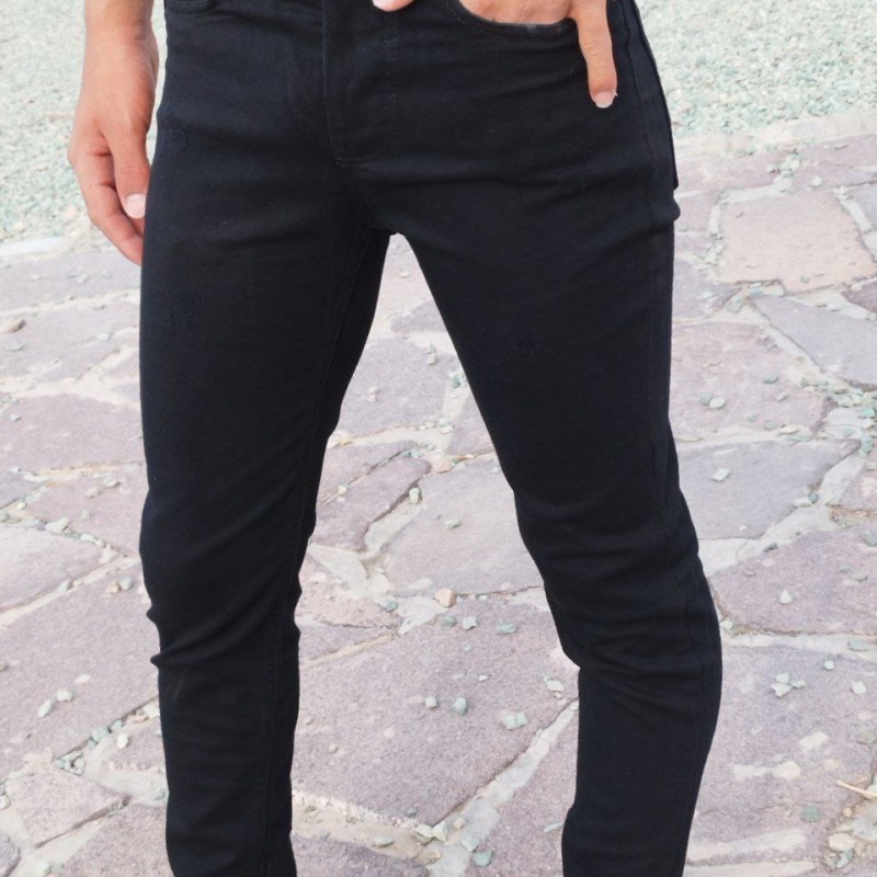 شلوار لی دم پا فیت مردانه پسرانه  در رنگبندی کیفیت عالی  رنگ مشکی با ارسال رایگان