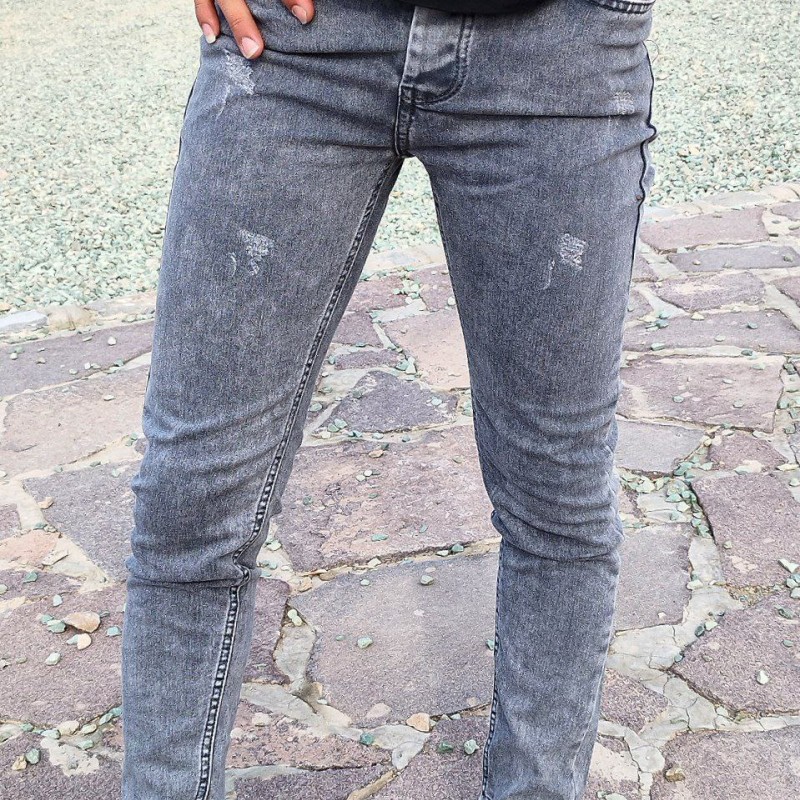 شلوار لی دم پا فیت مردانه پسرانه  در رنگبندی کیفیت عالی  رنگ ذغالی با ارسال رایگان