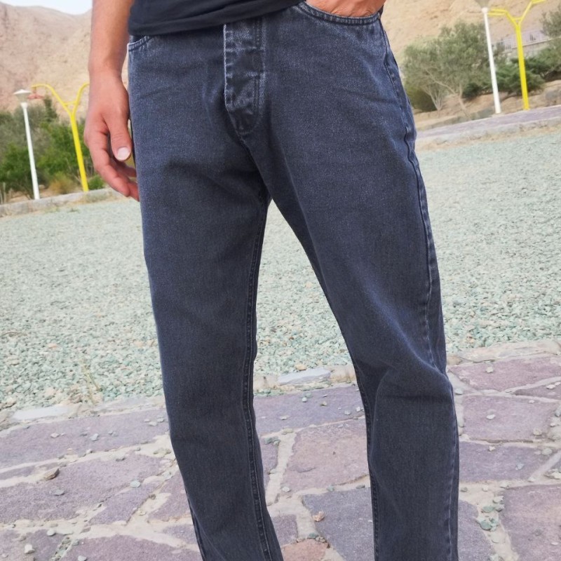 شلوار مام استایل جنس لی پارچه ترک با کیفیت مردانه پسرانه  در رنگبندی کیفیت عالی  رنگ ذغالی با ارسال رایگان