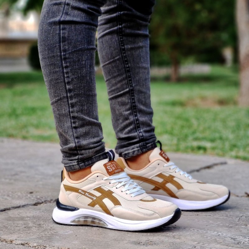 خرید اینترنتی کفش اسپرت مردانه مدل اسیکس رنگ خردلی  پاخور عالی با ارسال رایگان