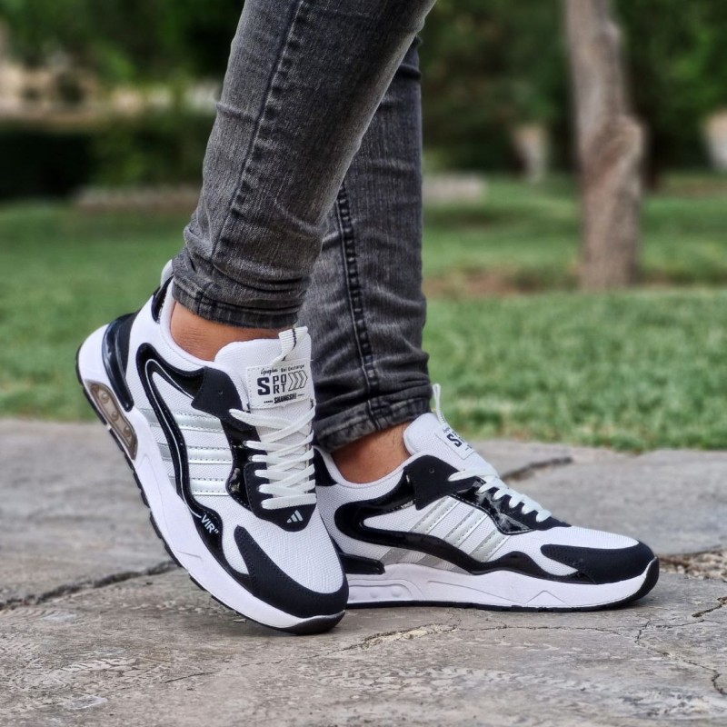 کفش اسپرت ادیداس مردانه رنگ سفید مشکی پاخور شیک با ارسال رایگان